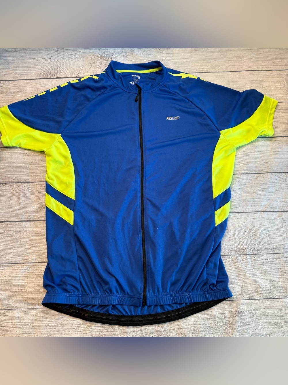 Men's Performance Cycling Jacket in Blue & Neon Yellow